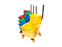 Cubeta con escurridor de presión lateral ACS amarillo
